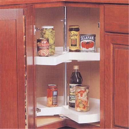 Gloveworks Hd KV Lazy Susan Kidney Shaped 2 Polymer Shelves 32 in. Set - White FEPKN 32STW